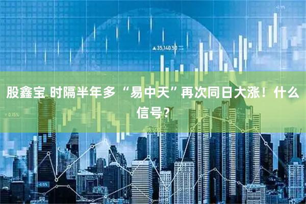 股鑫宝 时隔半年多 “易中天”再次同日大涨！什么信号？